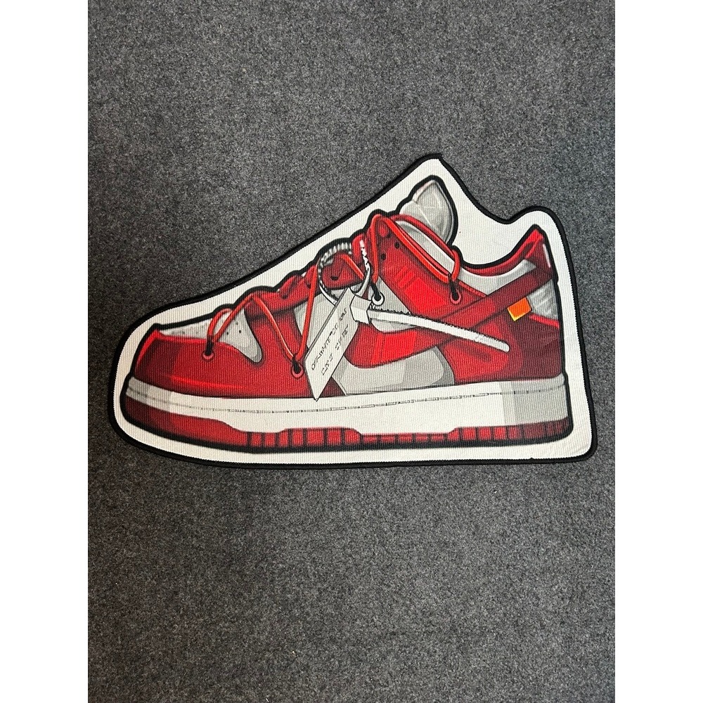 Nike Sneaker Rug Red White Hypebeast Low Top Basketball Shoe Floor Mat 23x14"